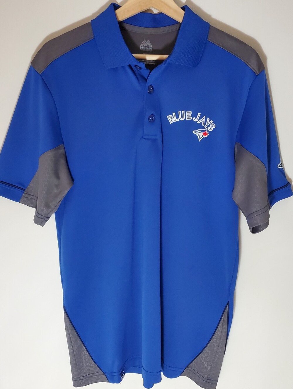 Toronto Blue Jays Mens' Royal Blue and Gray Polo Shirt - Majestic